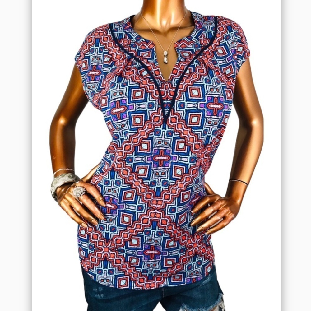 Liz Claiborne Sleeveless Hippie Boho Popover Tank Size Small Petite